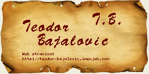 Teodor Bajalović vizit kartica